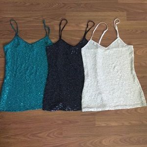 Express Set of 3 Sequined Tanks